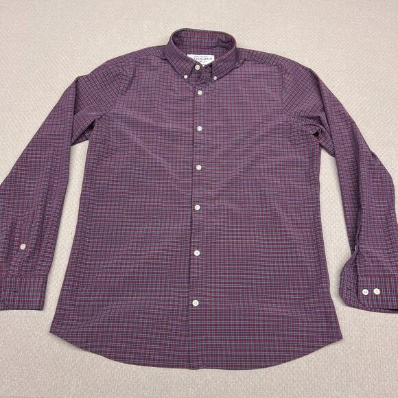 Mizzen + Main Shirt Mens XL Plaid Trim Fit Leeward Collection Performance USA - Picture 1 of 7